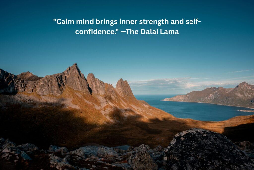 Calm mind brings inner strength and self-confidence. —The Dalai Lama